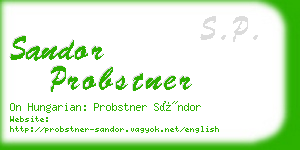 sandor probstner business card